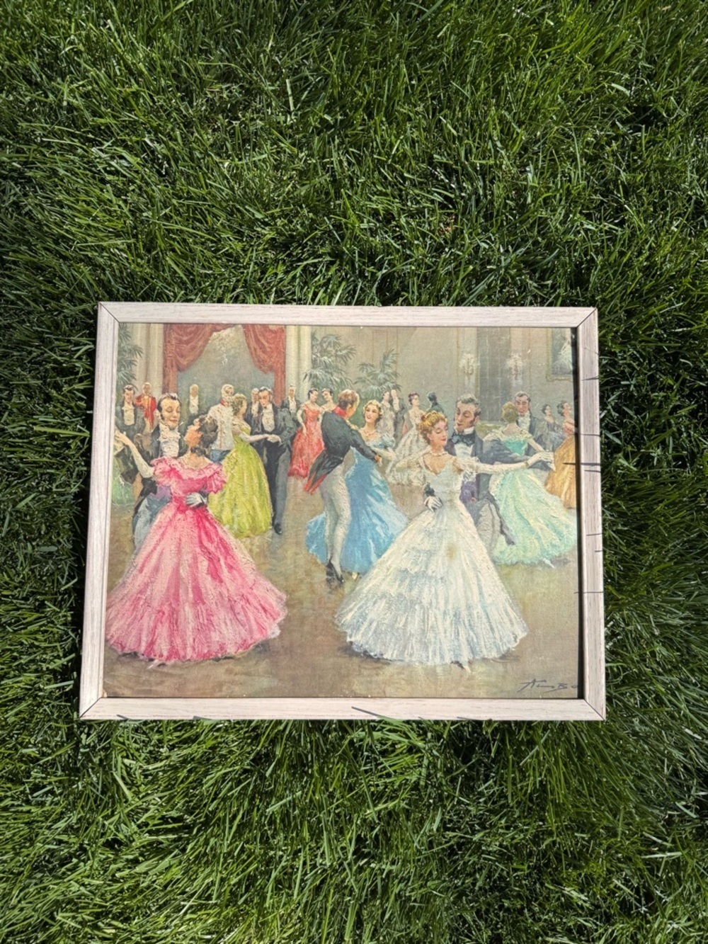Vintage Framed Ballroom Dance Print Strauss Waltz ALBO 16x20
